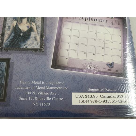 2012 Victoria Frances Heavy Metal Gothic Art Calendar New Sealed - Picture 5 of 7